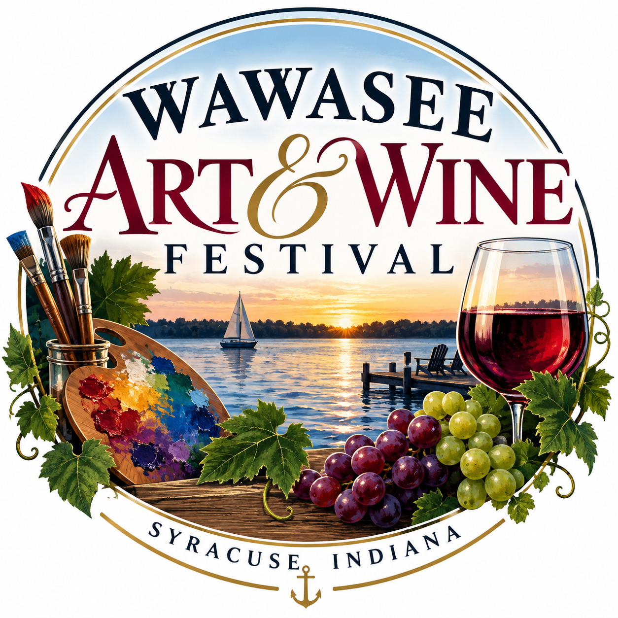 Wawasee Art and Wine Festival logo