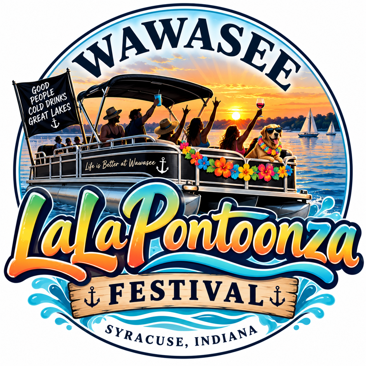 Wawasee LaLaPontoonza Festival badge